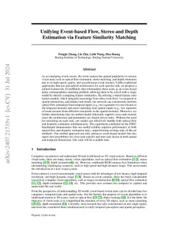 Unifying Event-based Flow, Stereo and Depth Estimation via Feature
  Similarity Matching