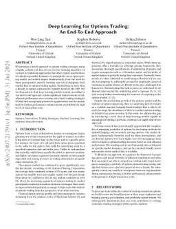 Deep Learning for Options Trading: An End-To-End Approach