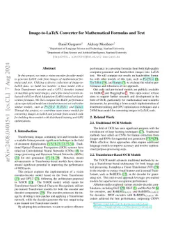 Image-to-LaTeX Converter for Mathematical Formulas and Text