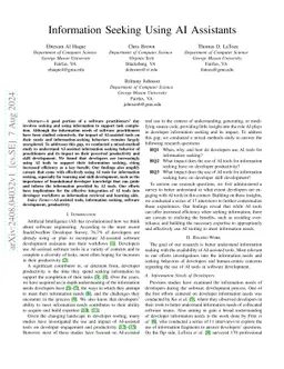 Information Seeking Using AI Assistants