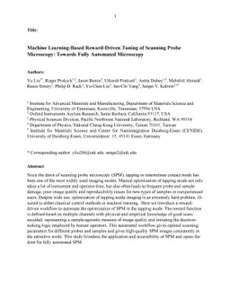 Machine Learning-Based Reward-Driven Tuning of Scanning Probe
  Microscopy: Towards Fully Automated Microscopy