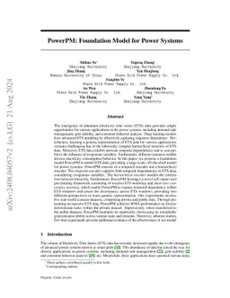 PowerPM: Foundation Model for Power Systems