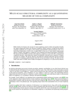 Multi-scale structural complexity as a quantitative measure of visual
  complexity