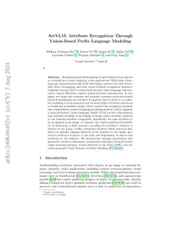 ArtVLM: Attribute Recognition Through Vision-Based Prefix Language
  Modeling