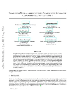 Combining Neural Architecture Search and Automatic Code Optimization: A
  Survey