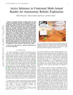 Active Inference in Contextual Multi-Armed Bandits for Autonomous Robotic Exploration