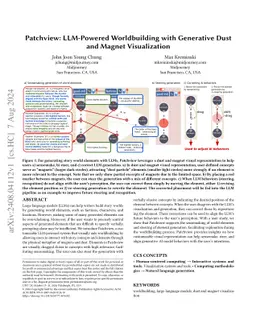 Patchview: LLM-Powered Worldbuilding with Generative Dust and Magnet
  Visualization