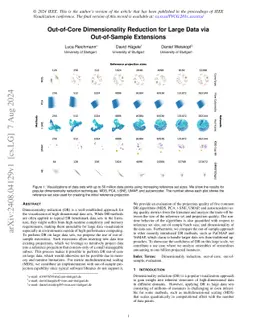 Out-of-Core Dimensionality Reduction for Large Data via Out-of-Sample
  Extensions