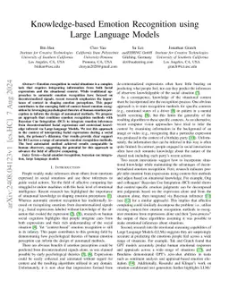 Knowledge-based Emotion Recognition using Large Language Models