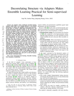 Decorrelating Structure via Adapters Makes Ensemble Learning Practical
  for Semi-supervised Learning
