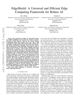 EdgeShield: A Universal and Efficient Edge Computing Framework for
  Robust AI