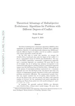 Theoretical Advantage of Multiobjective Evolutionary Algorithms for
  Problems with Different Degrees of Conflict