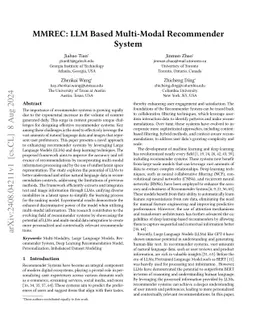 MMREC: LLM Based Multi-Modal Recommender System
