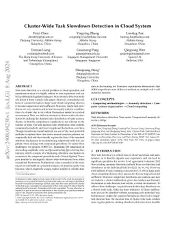 Cluster-Wide Task Slowdown Detection in Cloud System