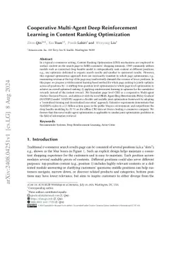 Cooperative Multi-Agent Deep Reinforcement Learning in Content Ranking
  Optimization