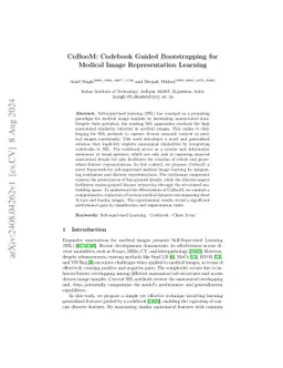 CoBooM: Codebook Guided Bootstrapping for Medical Image Representation
  Learning