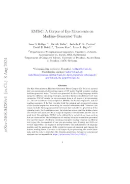 EMTeC: A Corpus of Eye Movements on Machine-Generated Texts