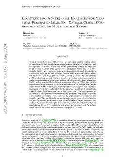 Constructing Adversarial Examples for Vertical Federated Learning:
  Optimal Client Corruption through Multi-Armed Bandit