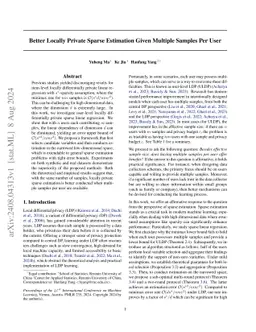 Better Locally Private Sparse Estimation Given Multiple Samples Per User