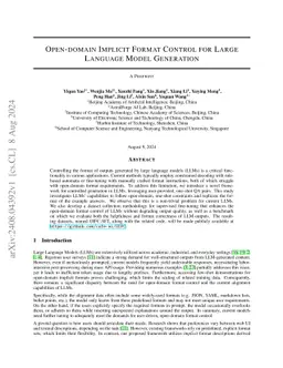 Open-domain Implicit Format Control for Large Language Model Generation