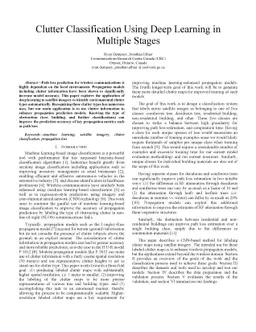 Clutter Classification Using Deep Learning in Multiple Stages