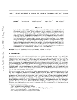 Analysing symbolic data by pseudo-marginal methods