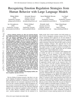 Recognizing Emotion Regulation Strategies from Human Behavior with Large
  Language Models