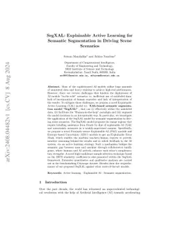 SegXAL: Explainable Active Learning for Semantic Segmentation in Driving
  Scene Scenarios
