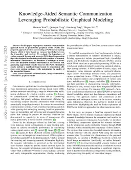 Knowledge-Aided Semantic Communication Leveraging Probabilistic
  Graphical Modeling