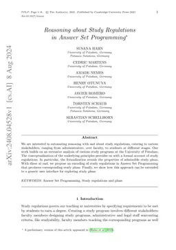 Reasoning about Study Regulations in Answer Set Programming