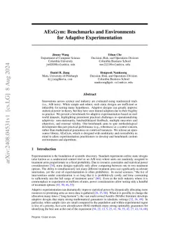AExGym: Benchmarks and Environments for Adaptive Experimentation