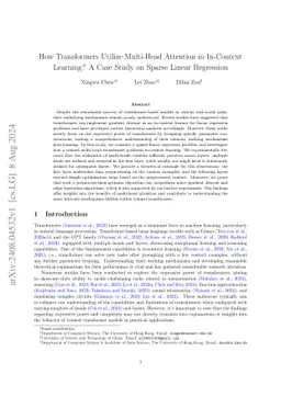 How Transformers Utilize Multi-Head Attention in In-Context Learning? A
  Case Study on Sparse Linear Regression