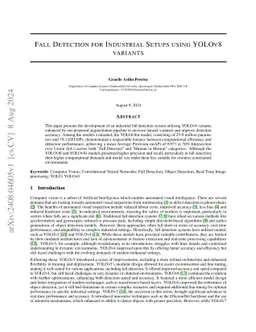 Fall Detection for Industrial Setups Using YOLOv8 Variants