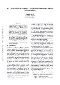 PLUGH: A Benchmark for Spatial Understanding and Reasoning in Large
  Language Models