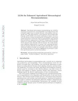 LLMs for Enhanced Agricultural Meteorological Recommendations