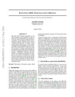 Batching BPE Tokenization Merges