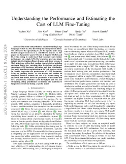 Understanding the Performance and Estimating the Cost of LLM Fine-Tuning