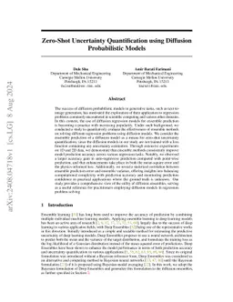 Zero-Shot Uncertainty Quantification using Diffusion Probabilistic
  Models
