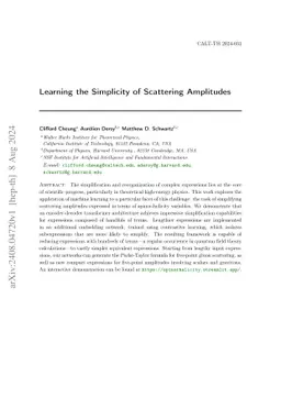 Learning the Simplicity of Scattering Amplitudes