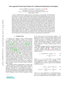 Noise-augmented Chaotic Ising Machines for Combinatorial Optimization
  and Sampling