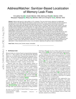 AddressWatcher: Sanitizer-Based Localization of Memory Leak Fixes