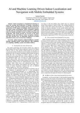 AI and Machine Learning Driven Indoor Localization and Navigation with
  Mobile Embedded Systems