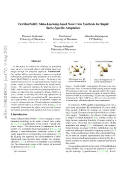 FewShotNeRF: Meta-Learning-based Novel View Synthesis for Rapid
  Scene-Specific Adaptation