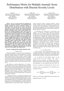 Performance Metric for Multiple Anomaly Score Distributions with
  Discrete Severity Levels