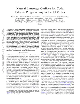 Natural Language Outlines for Code: Literate Programming in the LLM Era