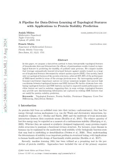 A Pipeline for Data-Driven Learning of Topological Features with
  Applications to Protein Stability Prediction