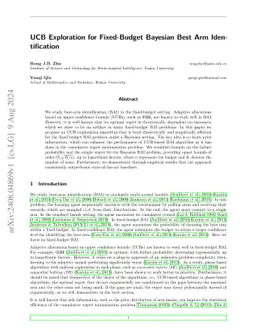 UCB Exploration for Fixed-Budget Bayesian Best Arm Identification
