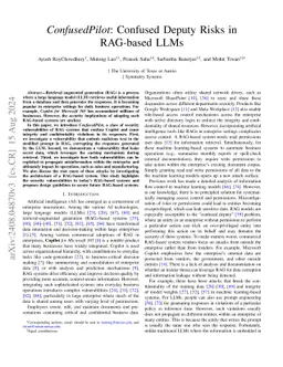 ConfusedPilot: Confused Deputy Risks in RAG-based LLMs