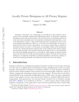 Locally Private Histograms in All Privacy Regimes