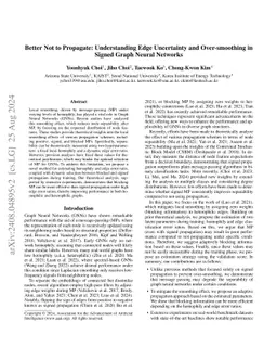 Better Not to Propagate: Understanding Edge Uncertainty and
  Over-smoothing in Signed Graph Neural Networks